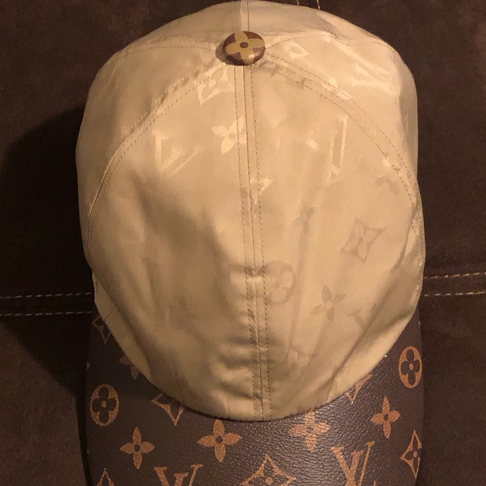 Louis Vuitton Beige Crown with Brown Monogram Brim Baseball Hat